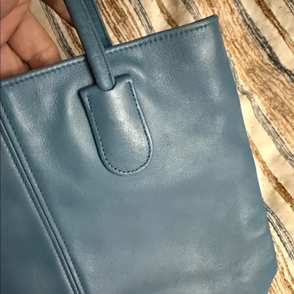 Coach ORIGINAL 1996 vintage lunch tote tan gloved leather PERIWINKLE - Picture 4 of 16